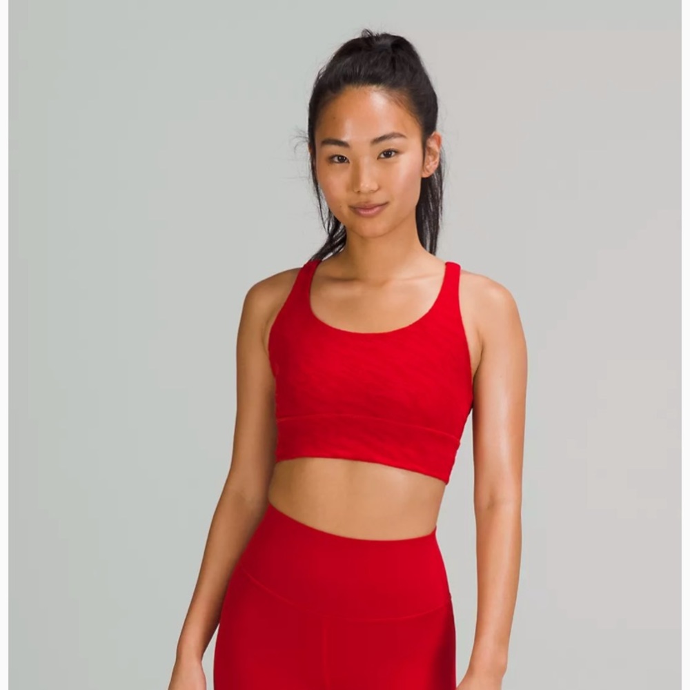 Lululemon Energy Longline Bra in Red